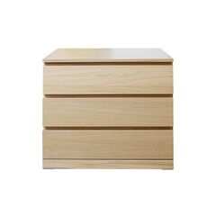 IKEA - MALM, chest of 3 drawers, white stained oak veneer, 80x78 cm MALM