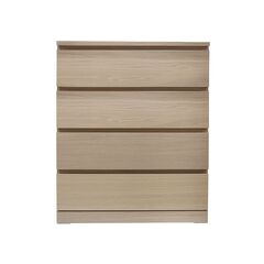 chest of 4 drawers, white stained oak veneer, 80x100 cm MALM