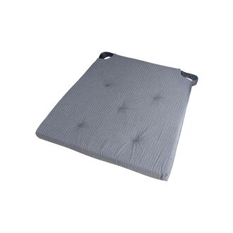 chair pad, grey, 35/42x40x4 cm JUSTINA