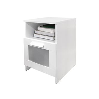 Bedside table, white, 39x41 cm BRIMNES